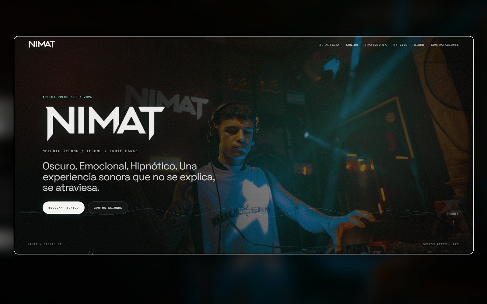 Visual de la web de Nimat