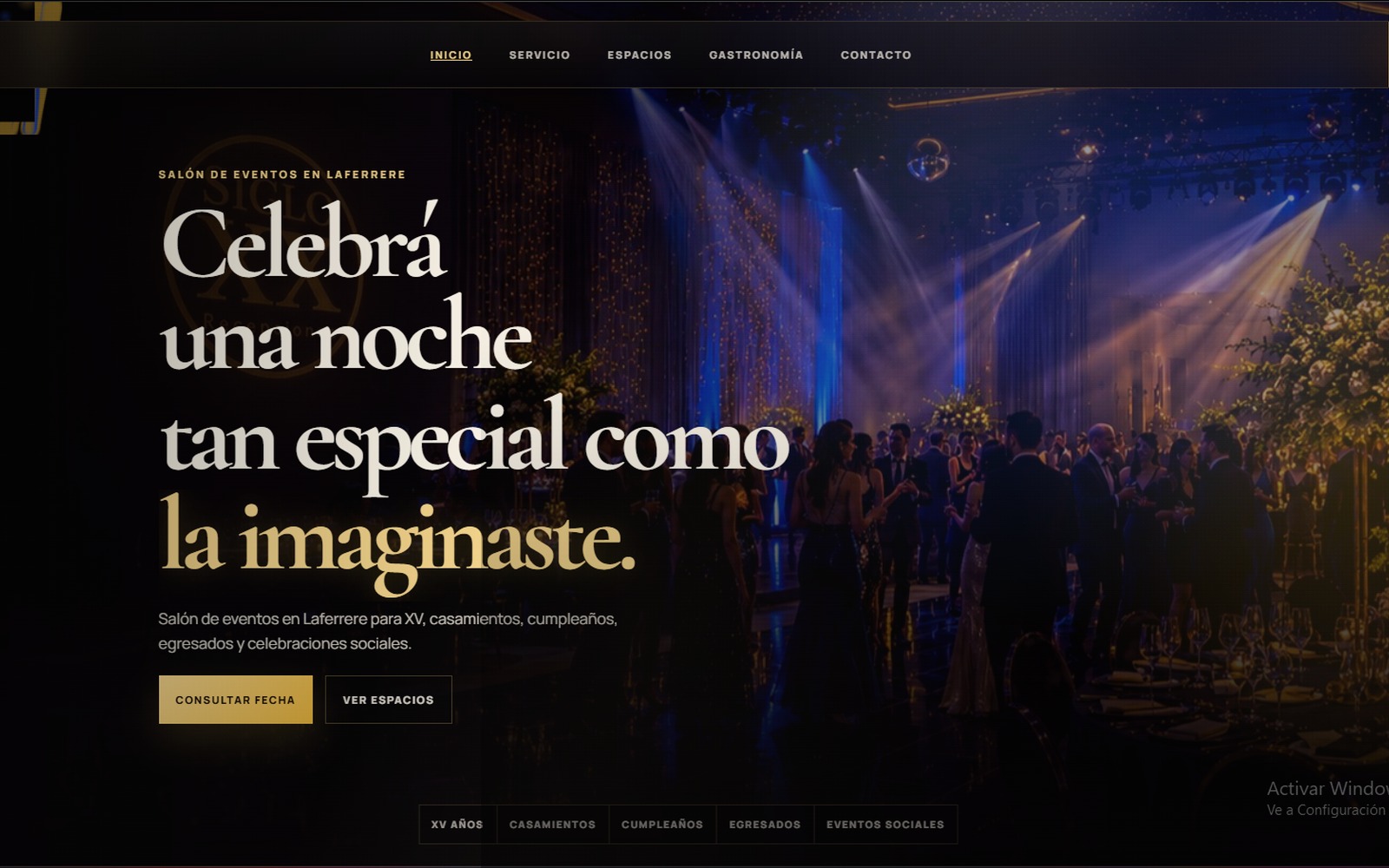 Captura de la web de Siglo XX Recepciones